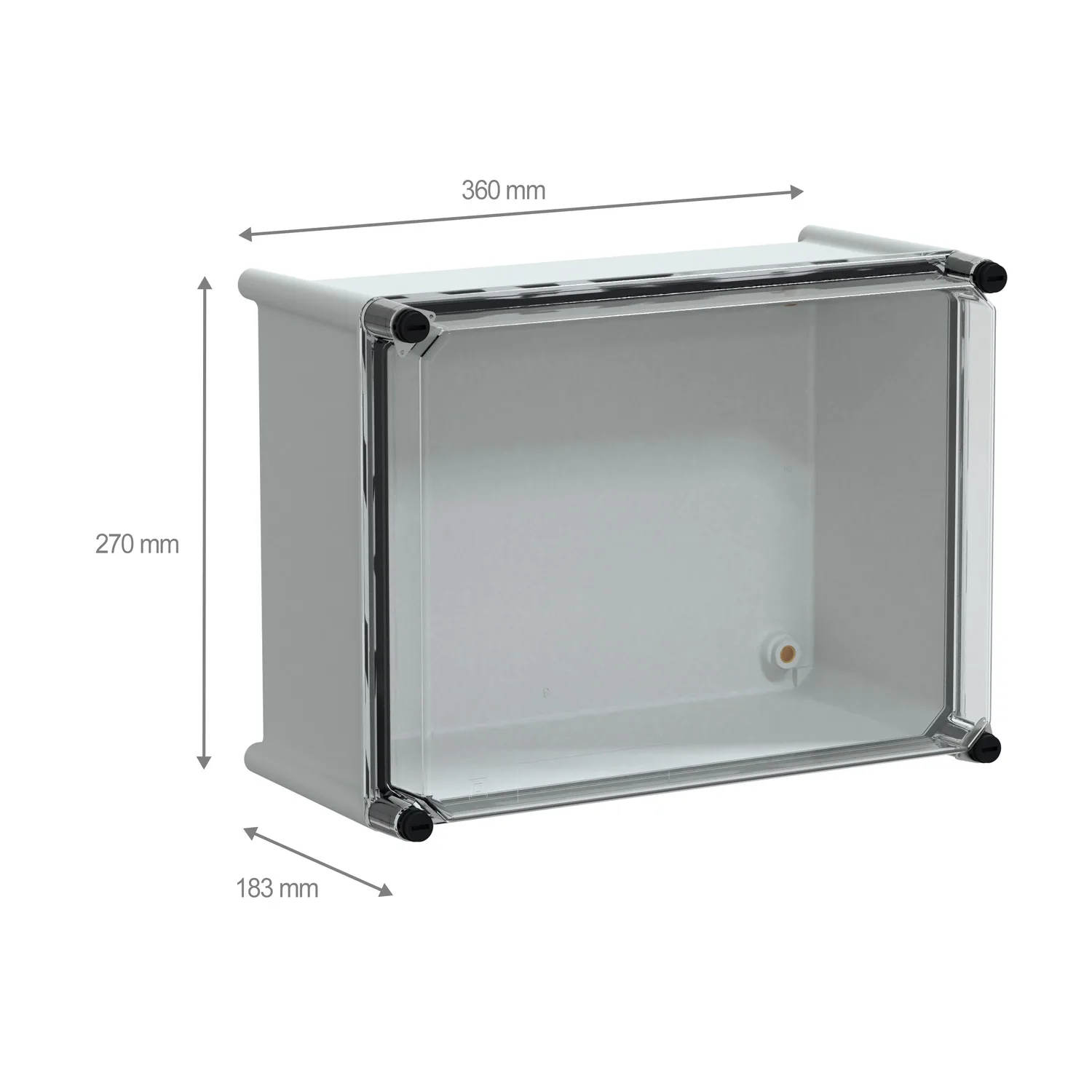 Polyestergehäuse PLS Wandmontage 270x360x180mm IP66, transparente PC-Abdeckung - 2