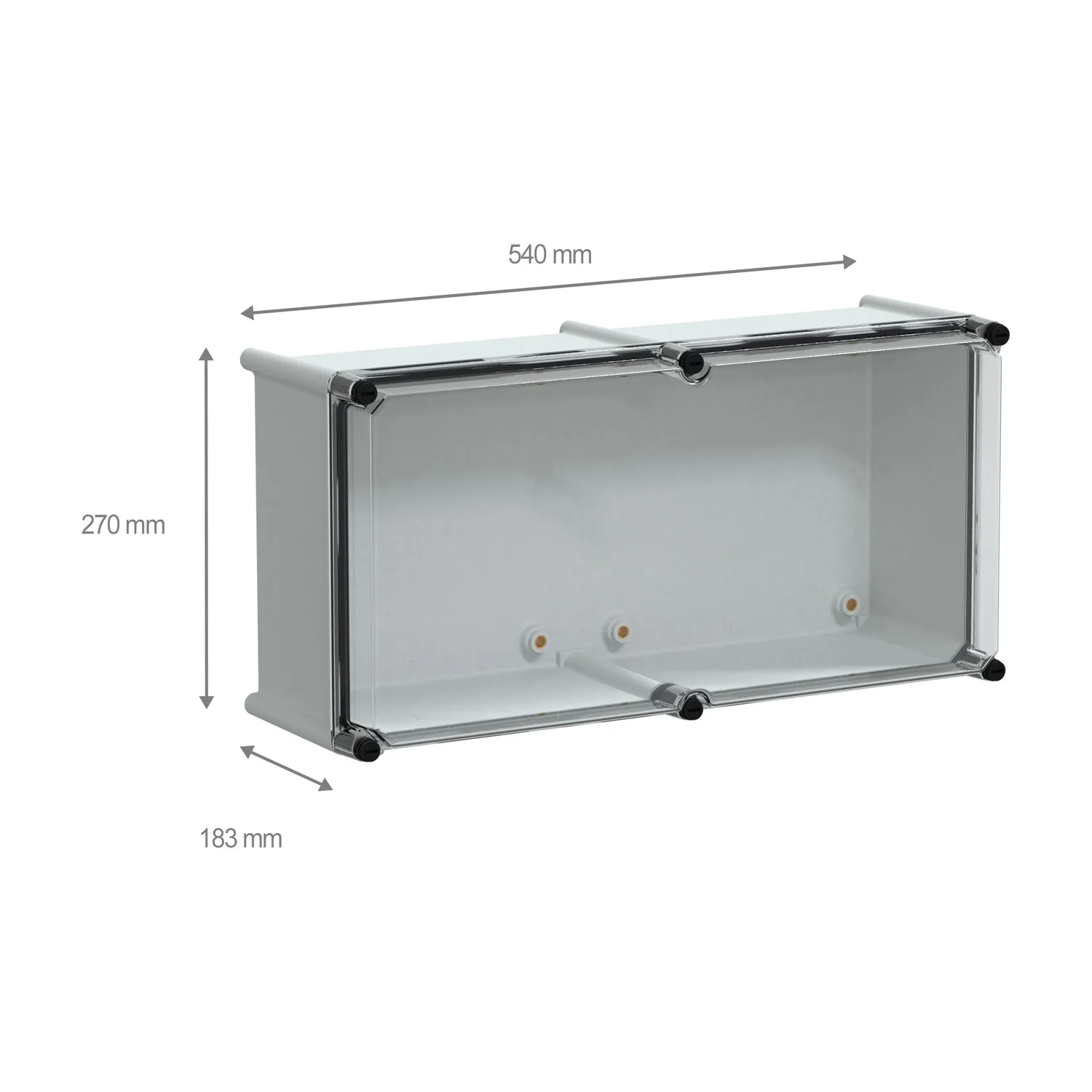PanelSeT PLS - Boite avec Couvercle transparent 27x54x18 Ral 7035 - 2