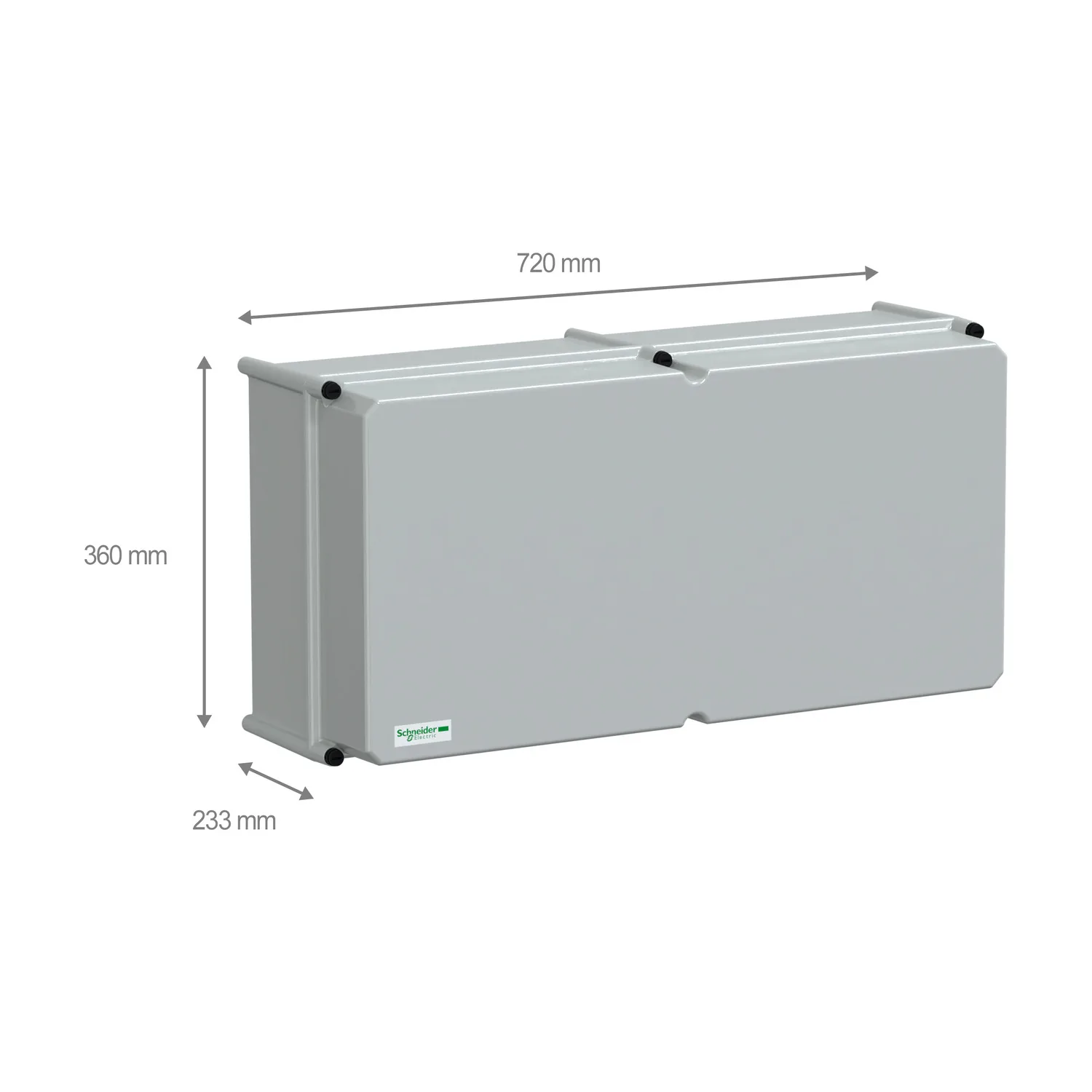 PanelSeT PLS - Boite opaque polycarbonate 36x72x23 Ral 7035 - 2