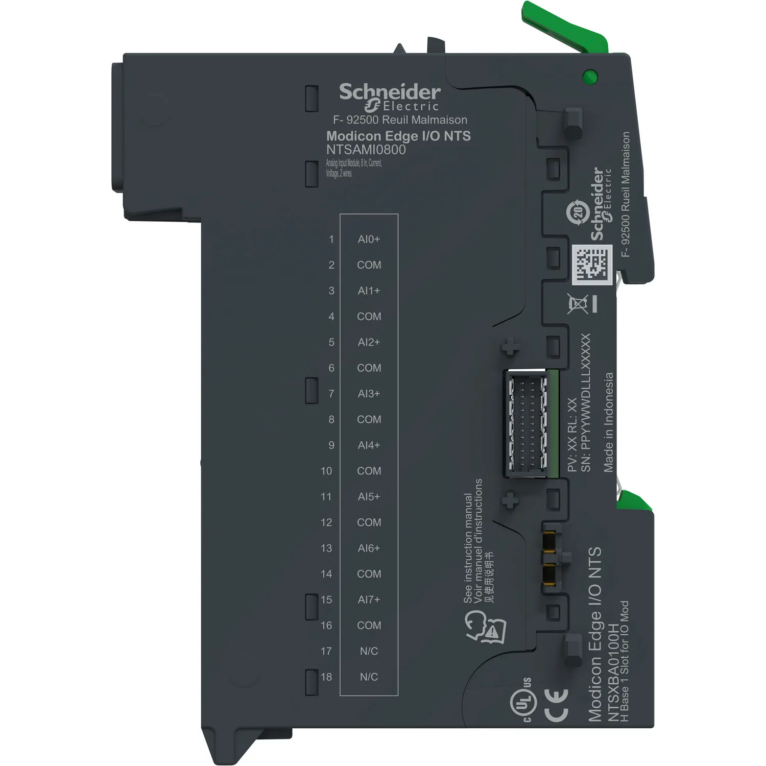 Ana. Eingangsmodul + Sockel, 8 Eing, Strom,Spannung,2 Leiter, Modicon Edge I/O NTS - 2