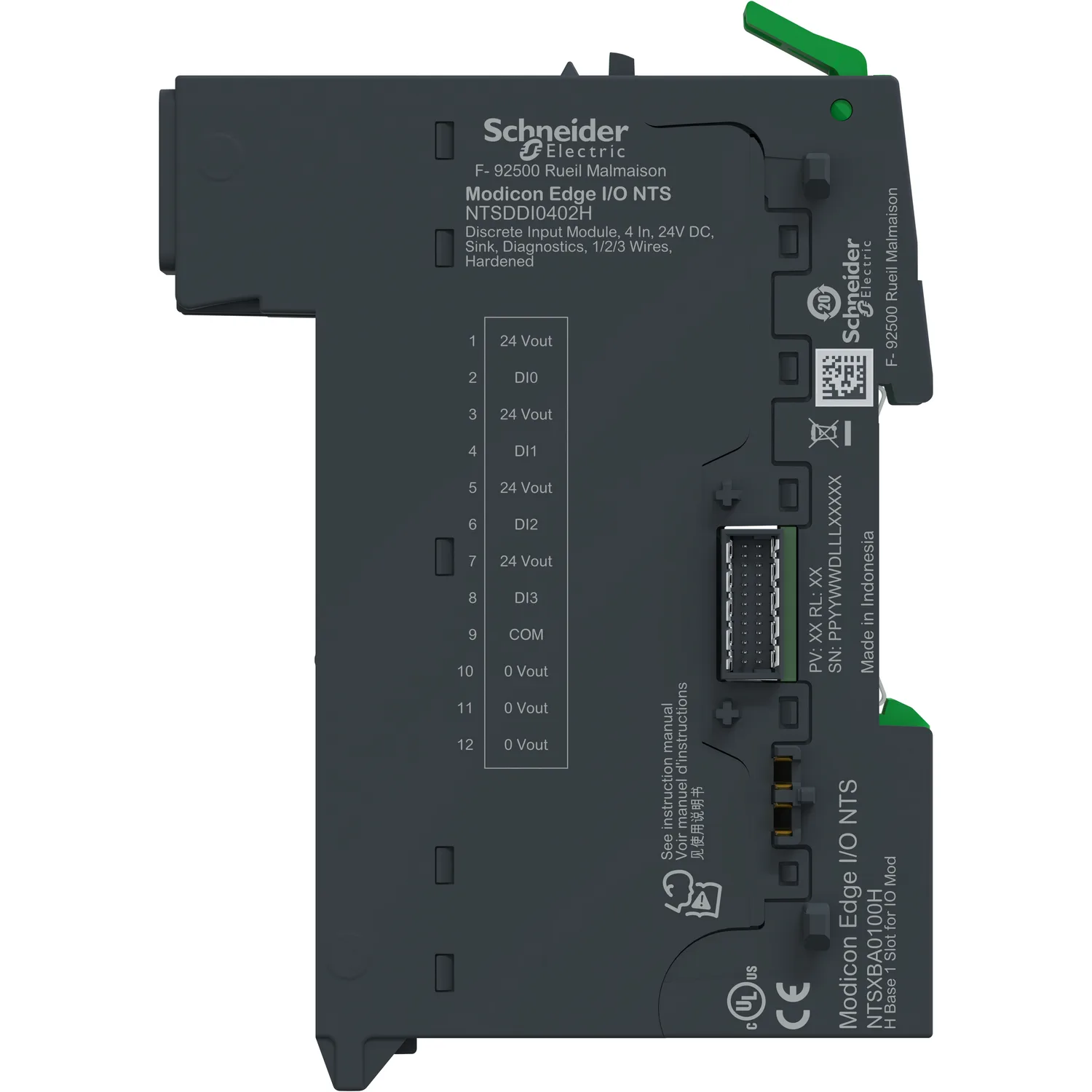 NTSDDI0402HK - Edge I/O NTS 4 Dijital Giriş, Diagnostik, 1/2/3 kablo bağlantısı, 24V DC, Hardened, Kit - 4