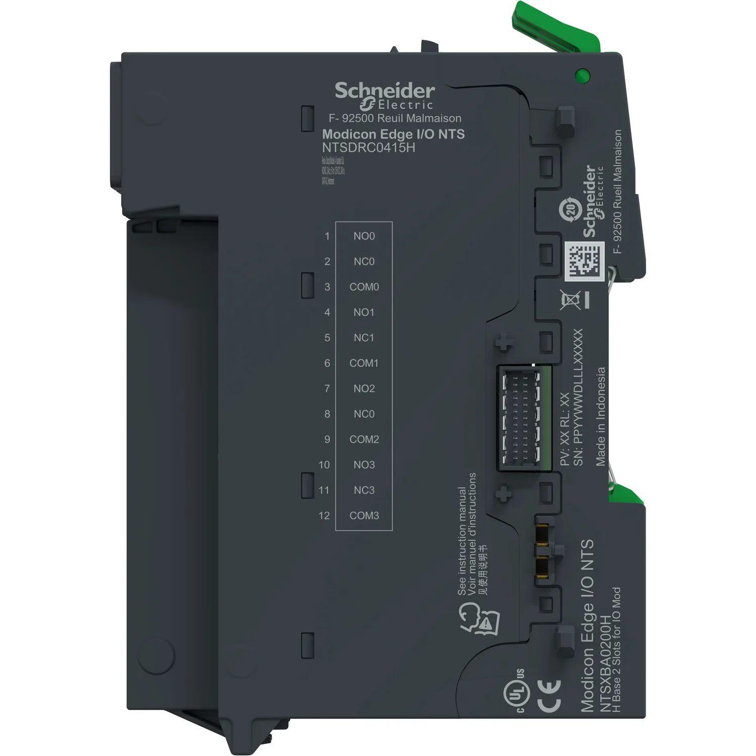 Relais-Ausgangsmodul + Sockel, 4 iso. Ausg, NO/NC,5A,5V-125VDC, 24V-240VAC,robuste Ausf, Modicon Edge I/O NTS - 2