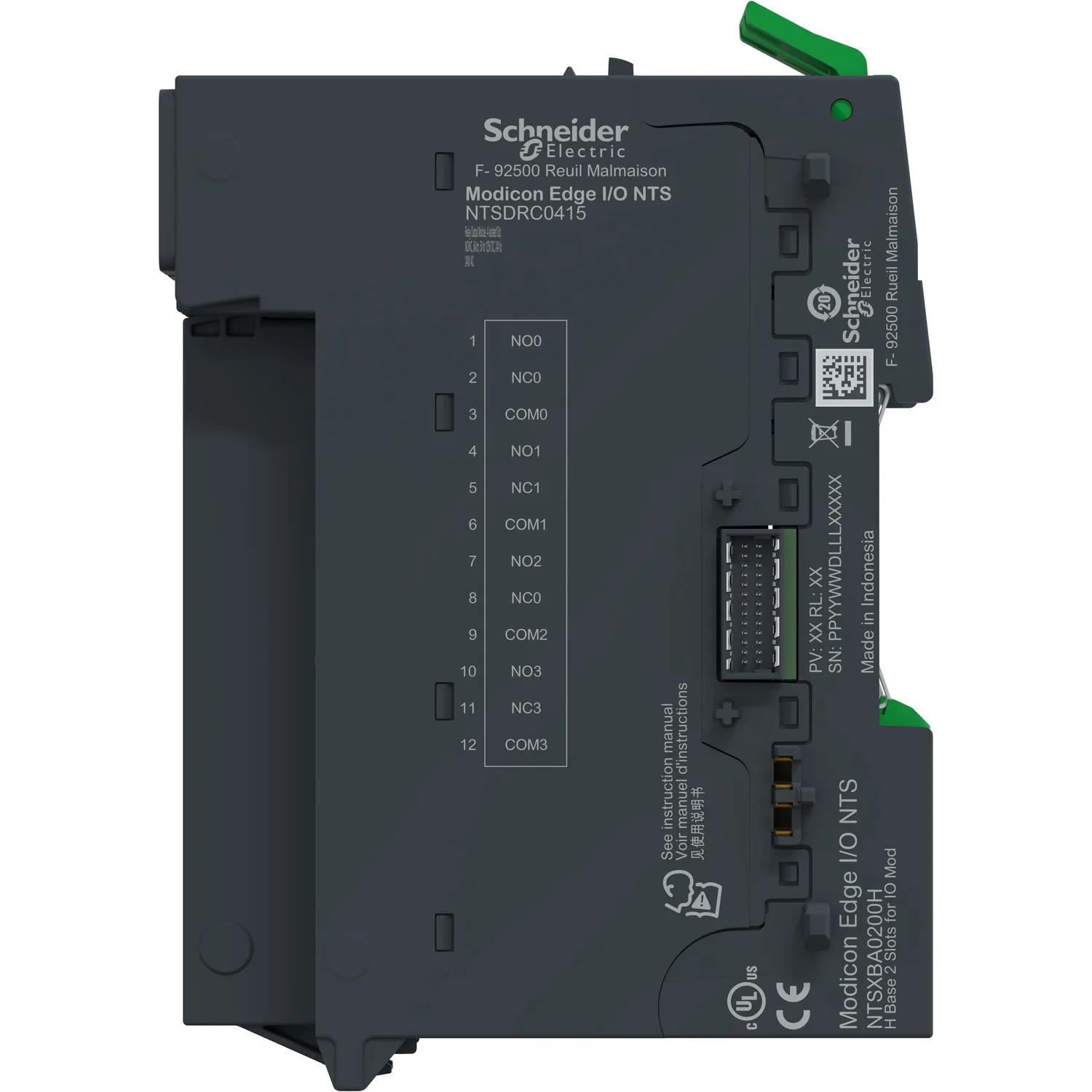EdgeIO NTS Module+Base Sortie Relais 4 voies -NO/NF- 5 à 125Vcc-24 à 240Vca - 5A - 3