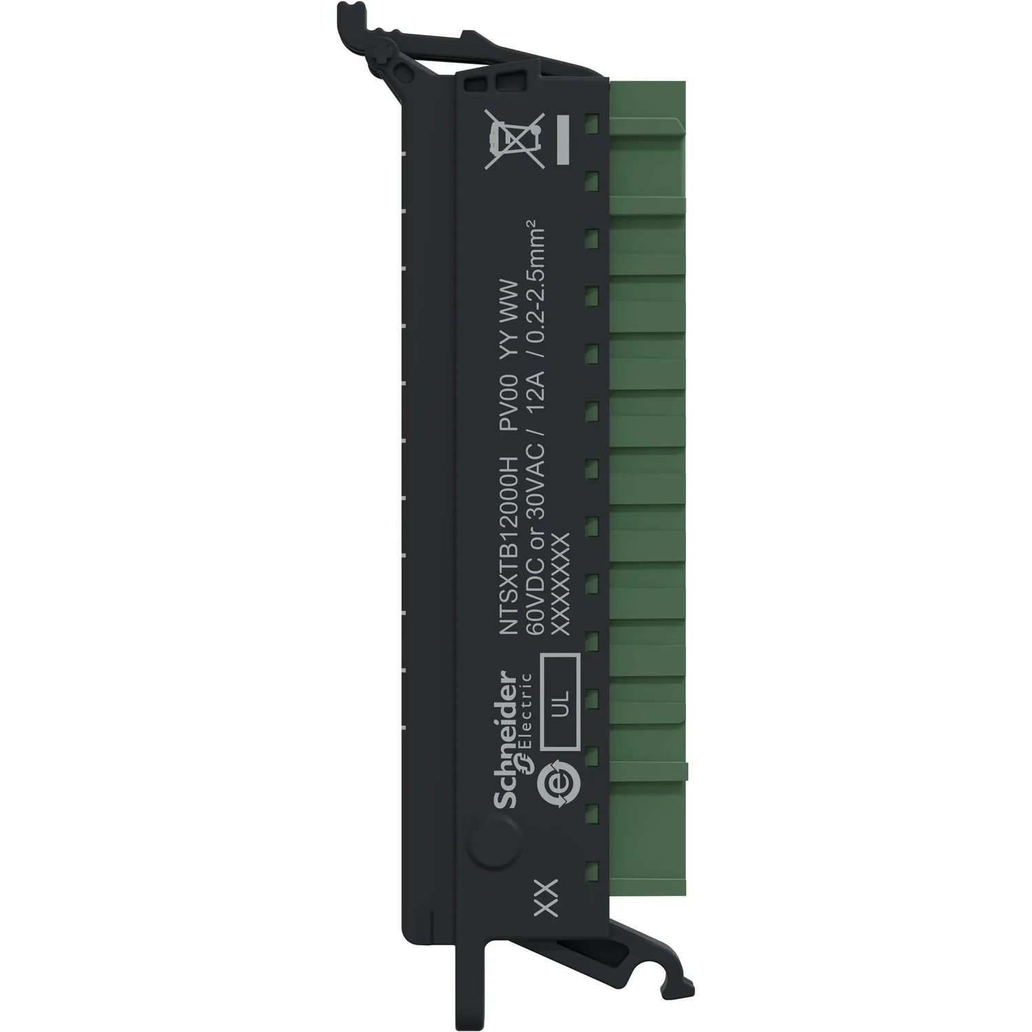 Schraubklemmenblock, 12 Punkte, Raster 5mm, ohne Abdeckung, für niedrige Bauhöhe, robuste Ausführung, Modicon Edge I/O - 3
