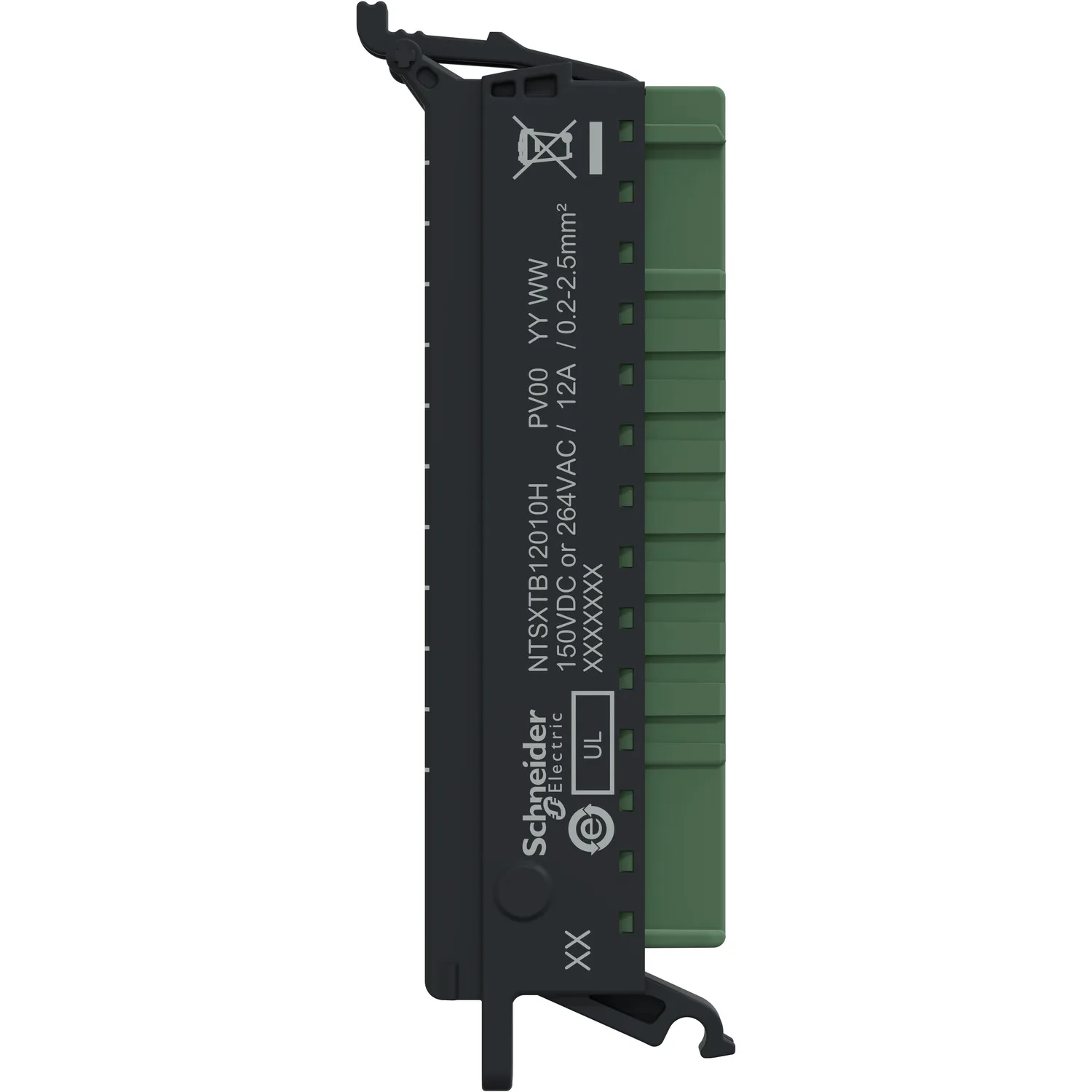 Schraubklemmenblock, 12 Punkte, Raster 5mm, ohne Abdeckung, AC, niedrige Bauhöhe, robuste Ausführung, Modicon Edge I/O - 4