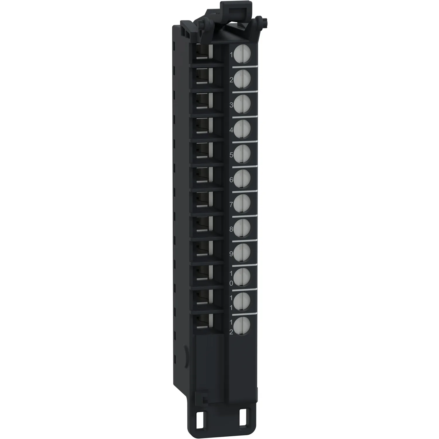 Schneider NTSXTB12010H - Schraubklemmenblock, 12 Punkte, Raster 5mm, ohne Abdeckung, AC, niedrige Bauhöhe, robuste Ausführung, Modicon Edge I/O