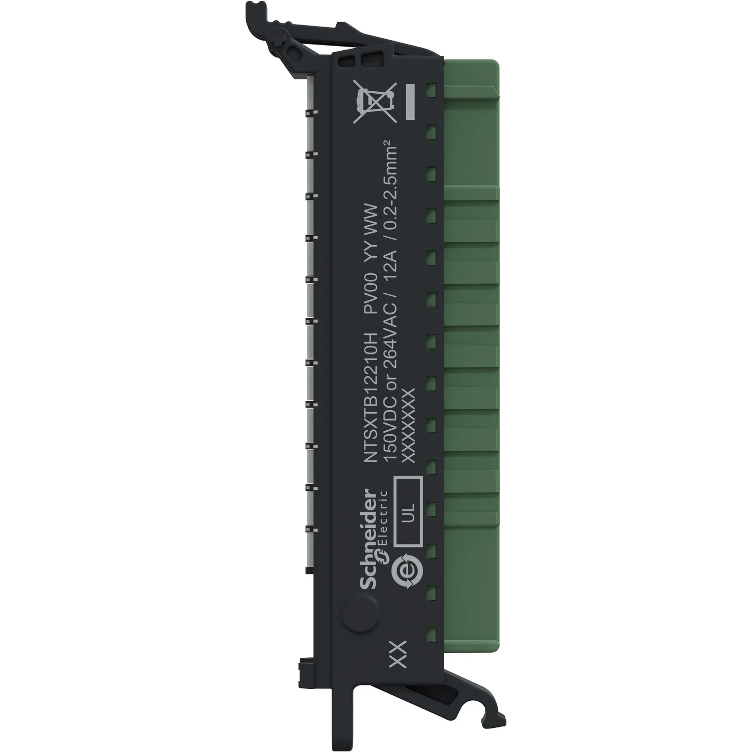 Federklemmenblock, 12 Punkte, Raster 5mm, ohne Abdeckung, AC, für niedrige Bauhöhe, robuste Ausführung, Modicon Edge I/O - 2