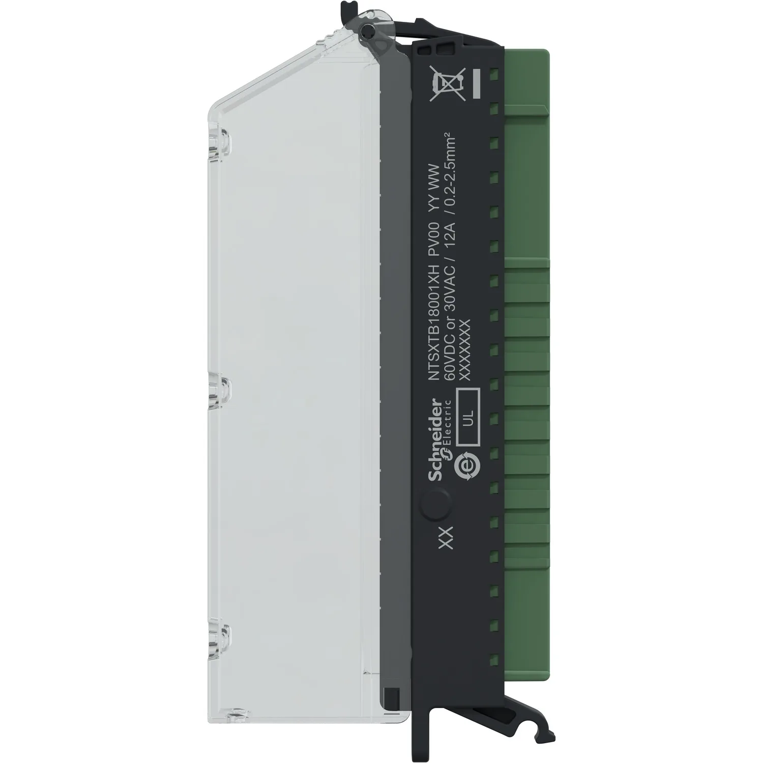 Schraubklemmenblock, 18 Punkte, Raster 5mm, mit Abdeckung, für hohe Bauhöhe (X), robuste Ausführung, Modicon Edge I/O - 5