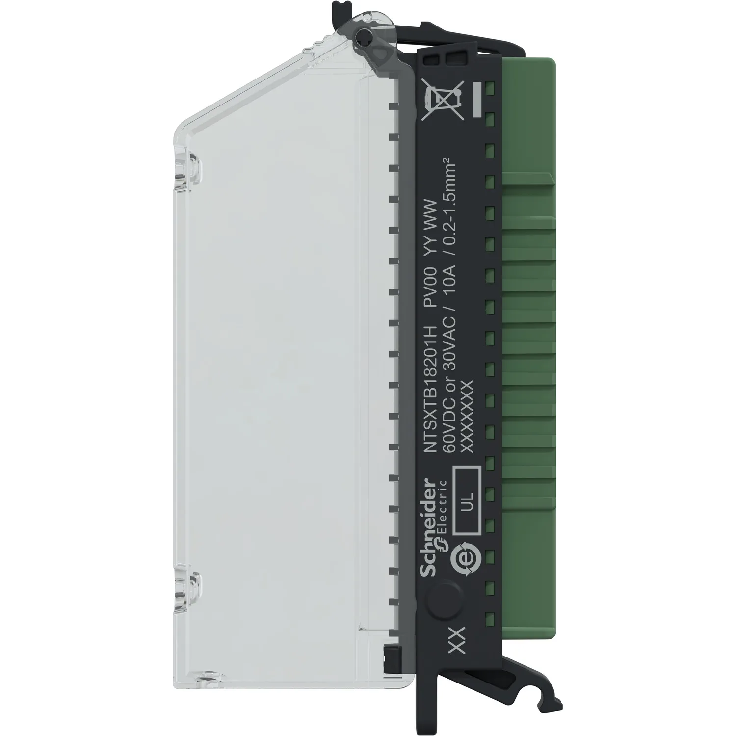 Federklemmenblock, 18 Punkte, Raster 3,81mm, mit Abdeckung, für niedrige Bauhöhe, robuste Ausführung, Modicon Edge I/O - 6