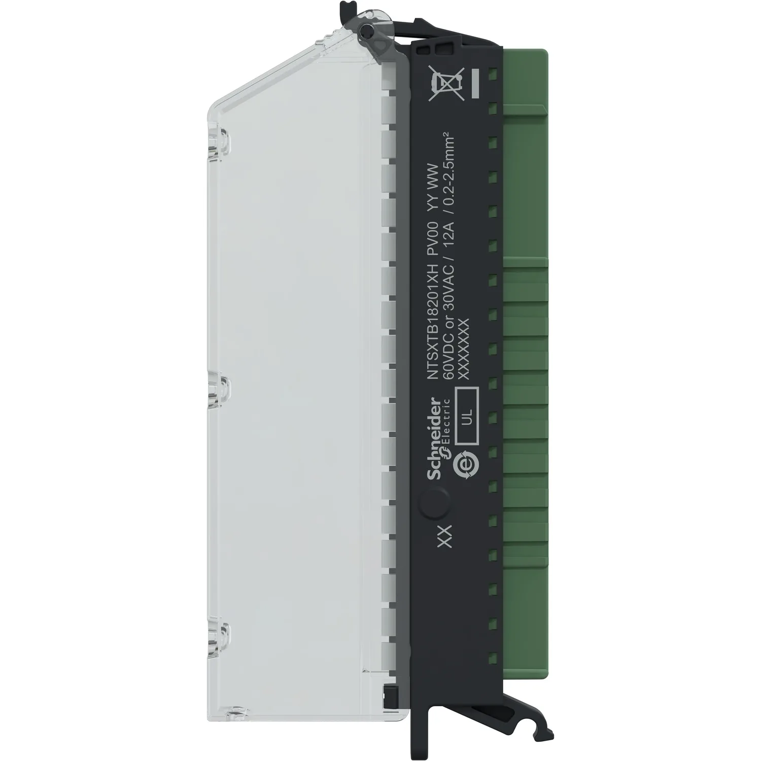 Federklemmenblock, 18 Punkte, Raster 5mm, mit Abdeckung, für hohe Bauhöhe (X), robuste Ausführung, Modicon Edge I/O - 6
