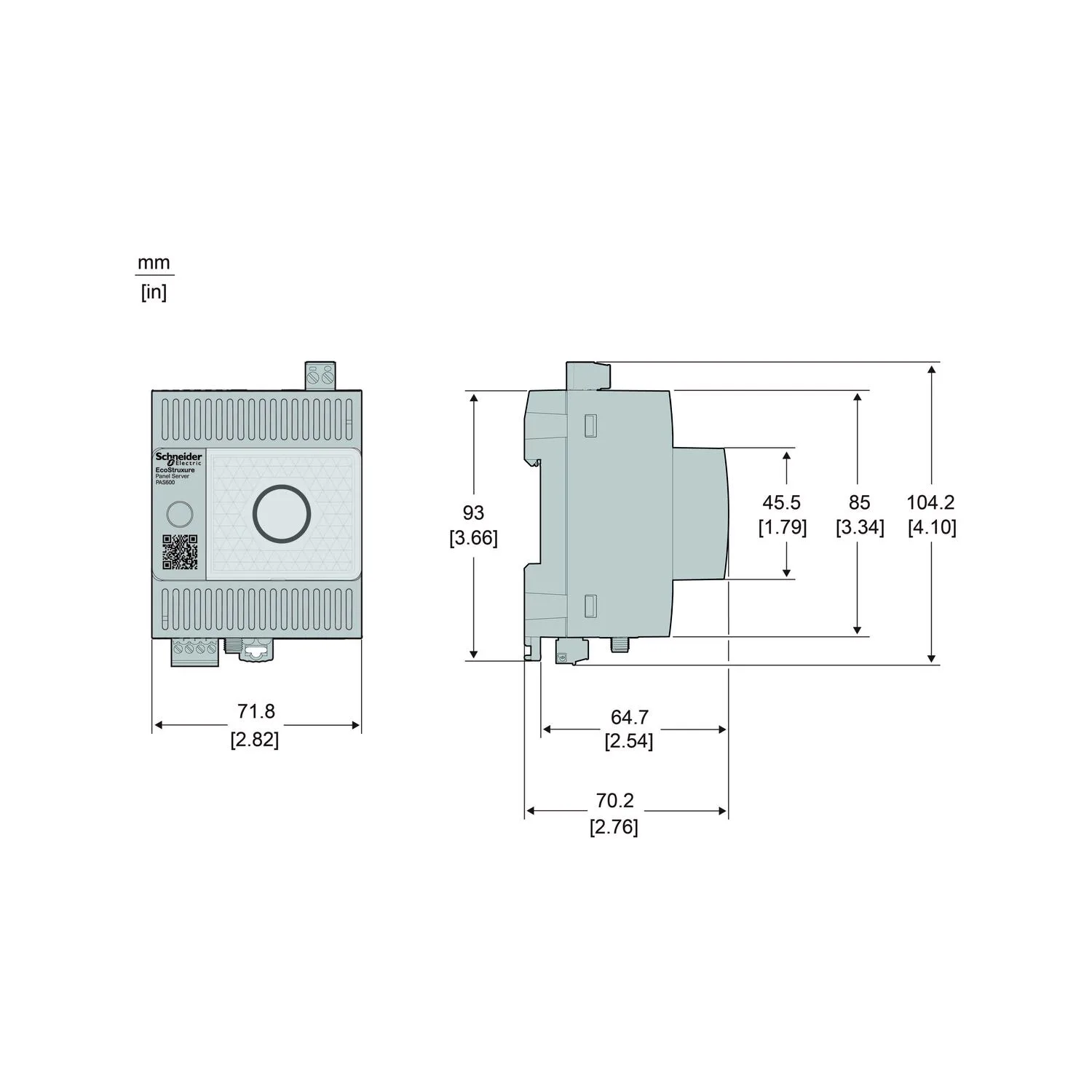 PAS600 - EcoStruxure Panel Server - üniversal kablosuz, yoğunlaştırıcı modbus ağ geçidi 110-277 VAC/DC - 2