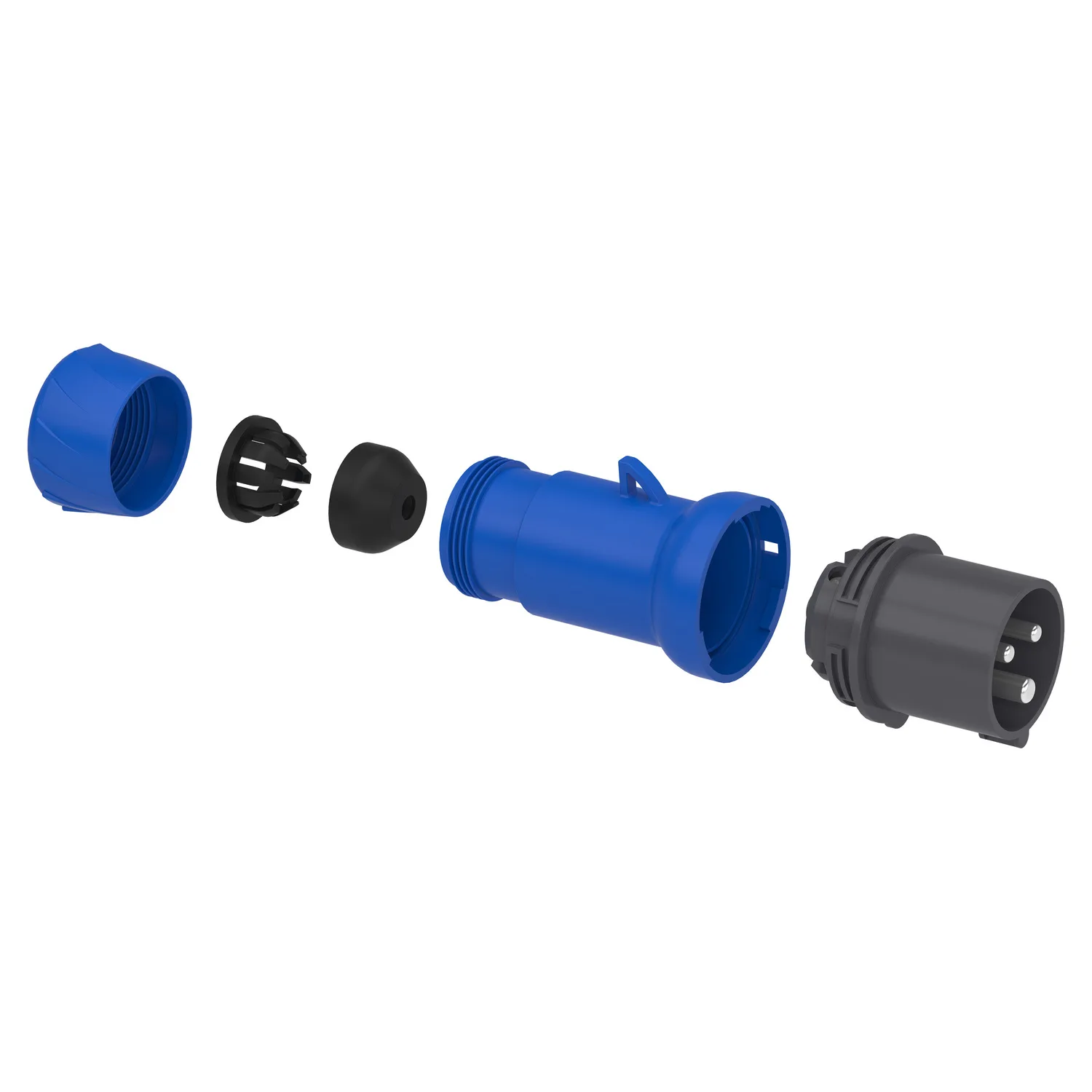 PKE16M423 - 3x16A, monofaze, 2P+T, IP44, VİDALI, Düz Fiş - 2