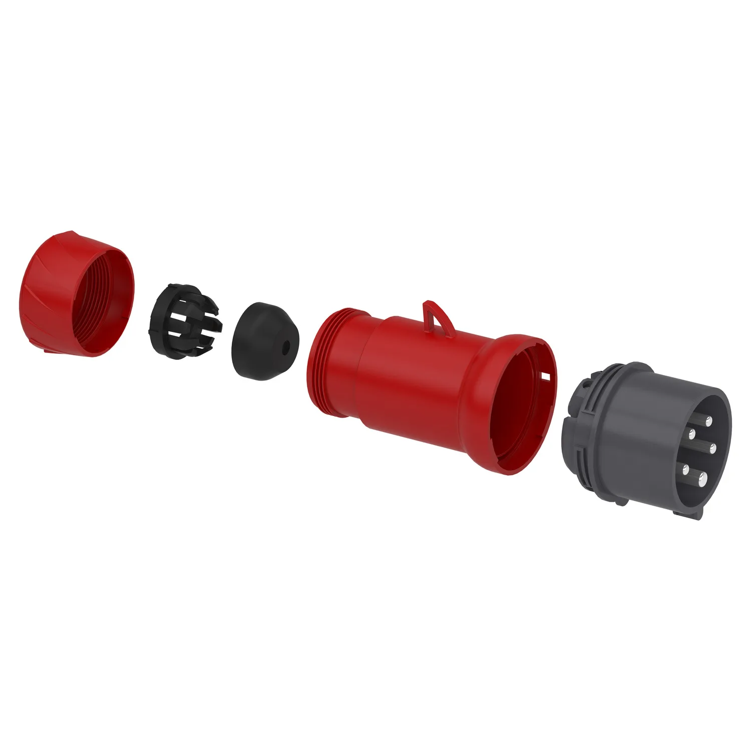 PKE16M435 - 5x16A, trifaze, 3P+N+T, IP44, VİDALI, Düz Fiş - 3