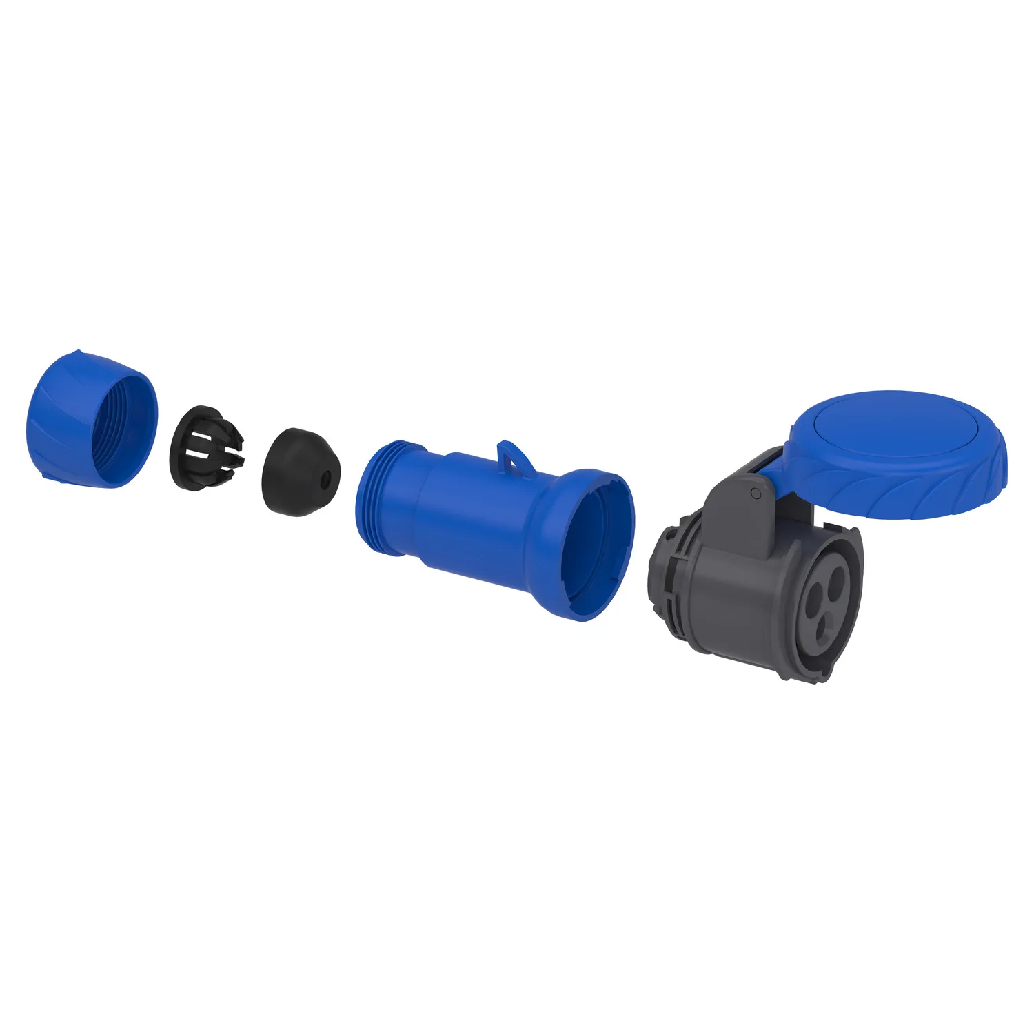CEE Kupplung Schraubklemmen, 16A, 2p+E, 200-250 V AC, IP67 - 2