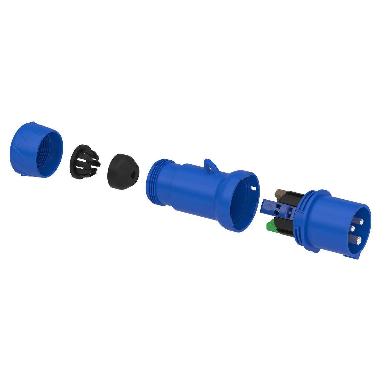 Mureva - fiche mobile industrielle droite - 16 A - 2P+T - 200-250 V CA - IP44 - 3