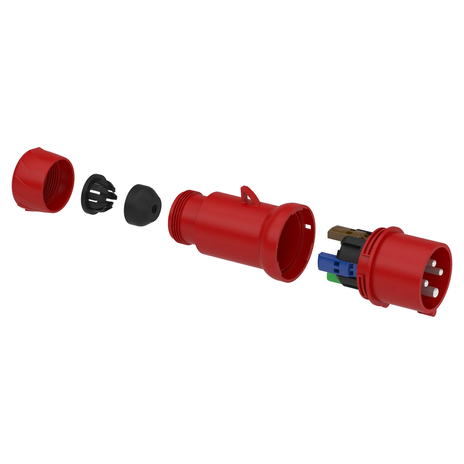 CEE Stecker, Schneidklemmen, 16A, 3p+E, 380-415 V AC, IP44 - 2