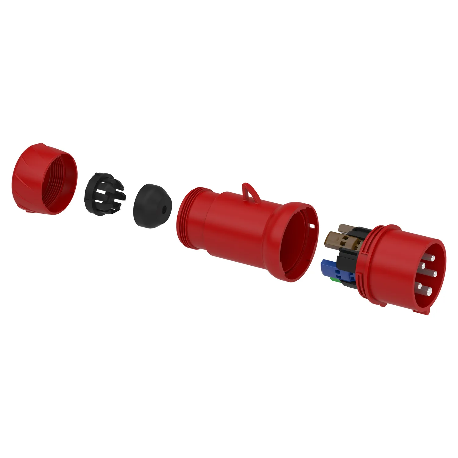 CEE Stecker, Schneidklemmen, 16A, 3p+N+E, 380-415 V AC, IP44 - 2