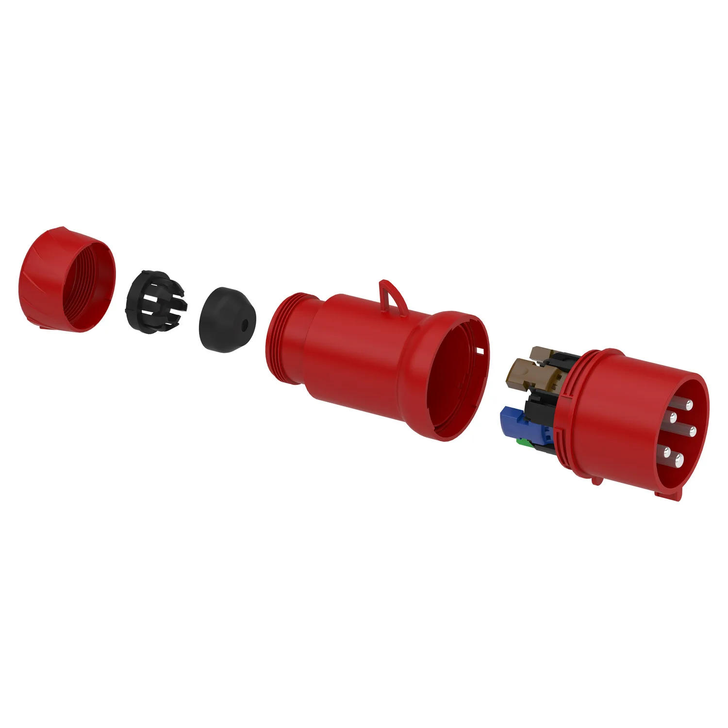 PKX32M435 - 5x32A, three-phase, 3P+N+T, IP44, QUICK, Straight Plug - 2