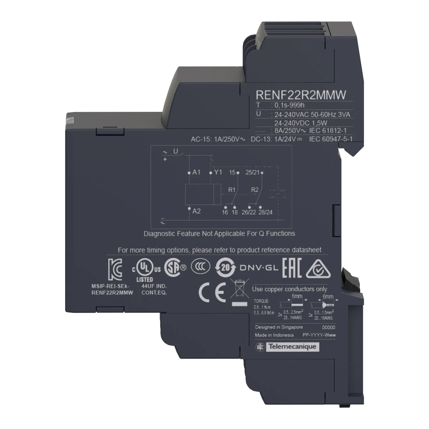 RENF22R2MMW - Çok Fonksiyonlu Zaman Rölesi, 24-240C AC/DC - 4