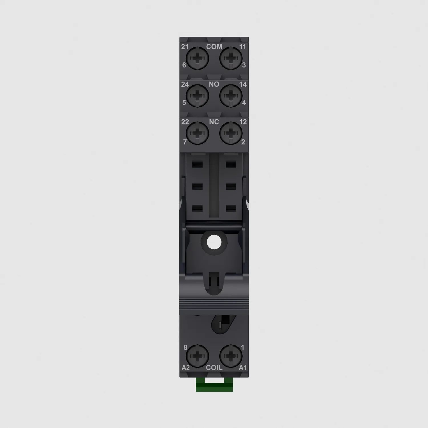 Sockel für RXG2, getrennte Kontakt-Anordnung, 5 A, 250 V, Schraubklemme, Bügel - 3