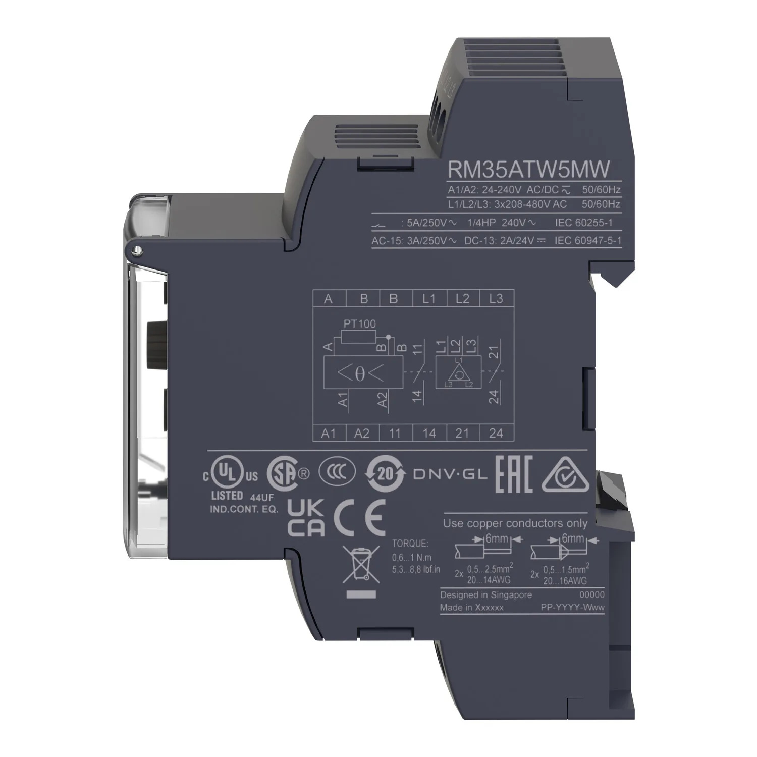 Schneider RM35ATW5MW - Temperatur- und Phasenwächter Technikräume, 24-240VAC/DC, 2 S
