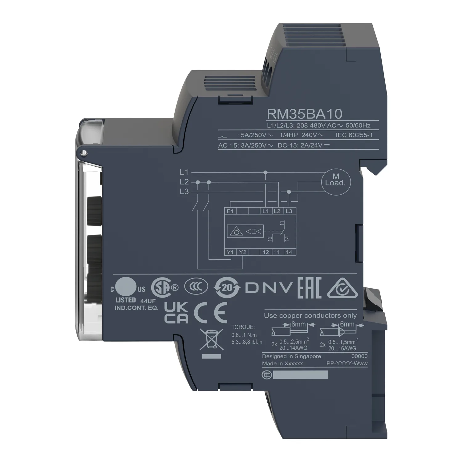 Schneider RM35BA10 - Relais de surveillance; 230VAC; pour pompe; pour rail DIN; IP30