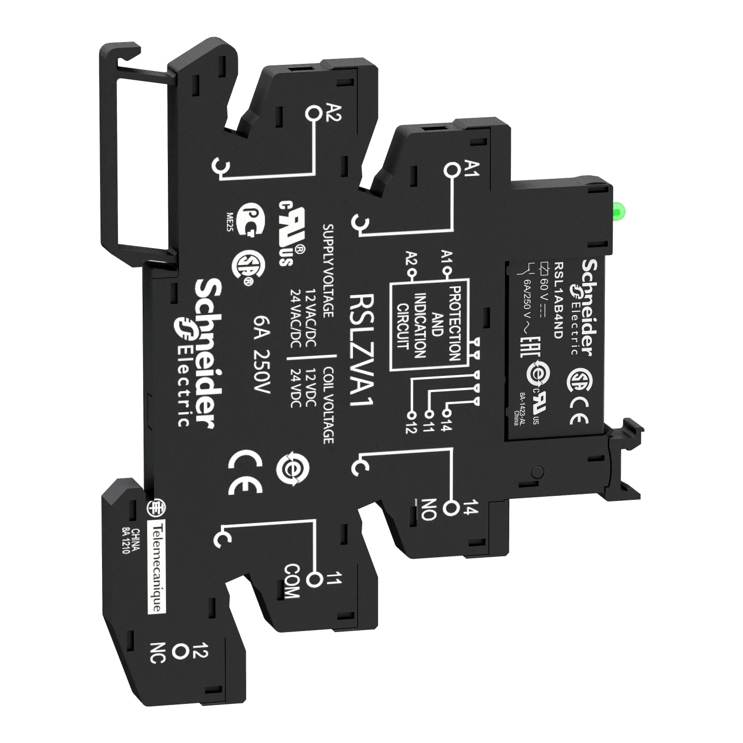 Relais: Schnittstellen; USpule: 12VAC,12VDC; SPDT; 6A; Zelio Relay - 2
