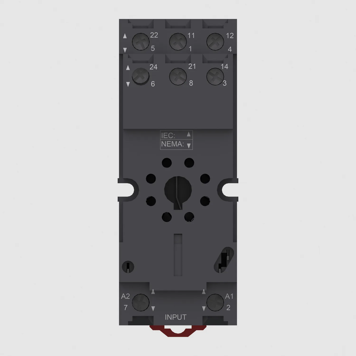Socket; PIN: 8; for DIN rail mounting; screw terminals; plastic - 6