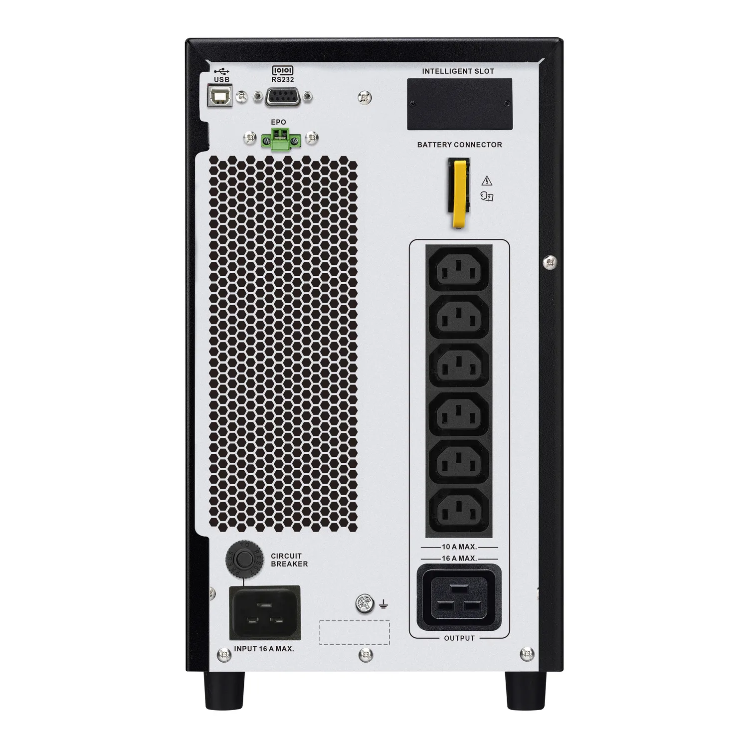 Schneider SRV3KI-E - APC Easy UPS On-Line, 3kVA/2700W, 230V, Tower, 6x IEC C13 + 1x IEC C19 Ausgänge, Intelligenter Kartensteckplatz, LCD
