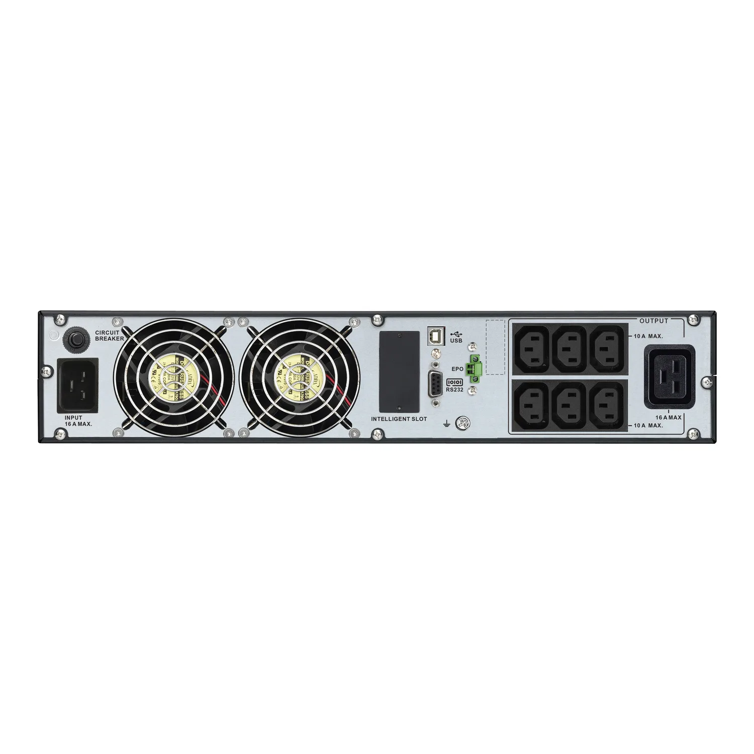 Schneider SRV3KRIRK-E - APC Easy UPS On-Line, 3kVA/2700W, Rackmontage 2HE, 230V, 6x IEC C13 + 1x IEC C19 Ausgänge, Intelligenter Kartensteckplatz, LCD, mit Rackmontagekit