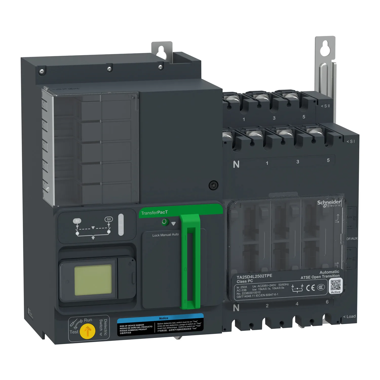Schneider TA25D4L2502TPE - TA25,250A 4P LCD 230V