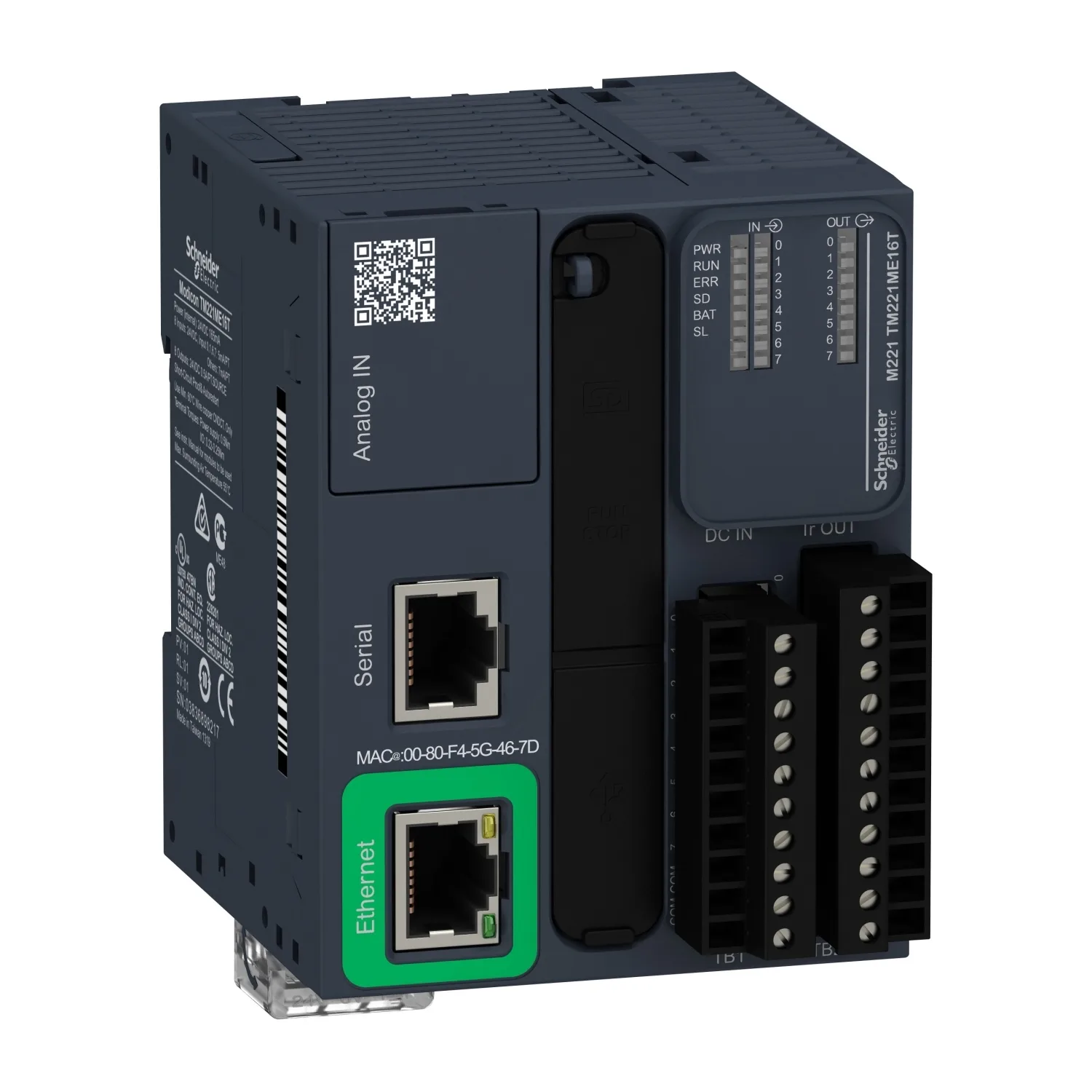 Schneider TM221ME16T - kontrolcü M221 16 GÇ transistör PNP Ethernet