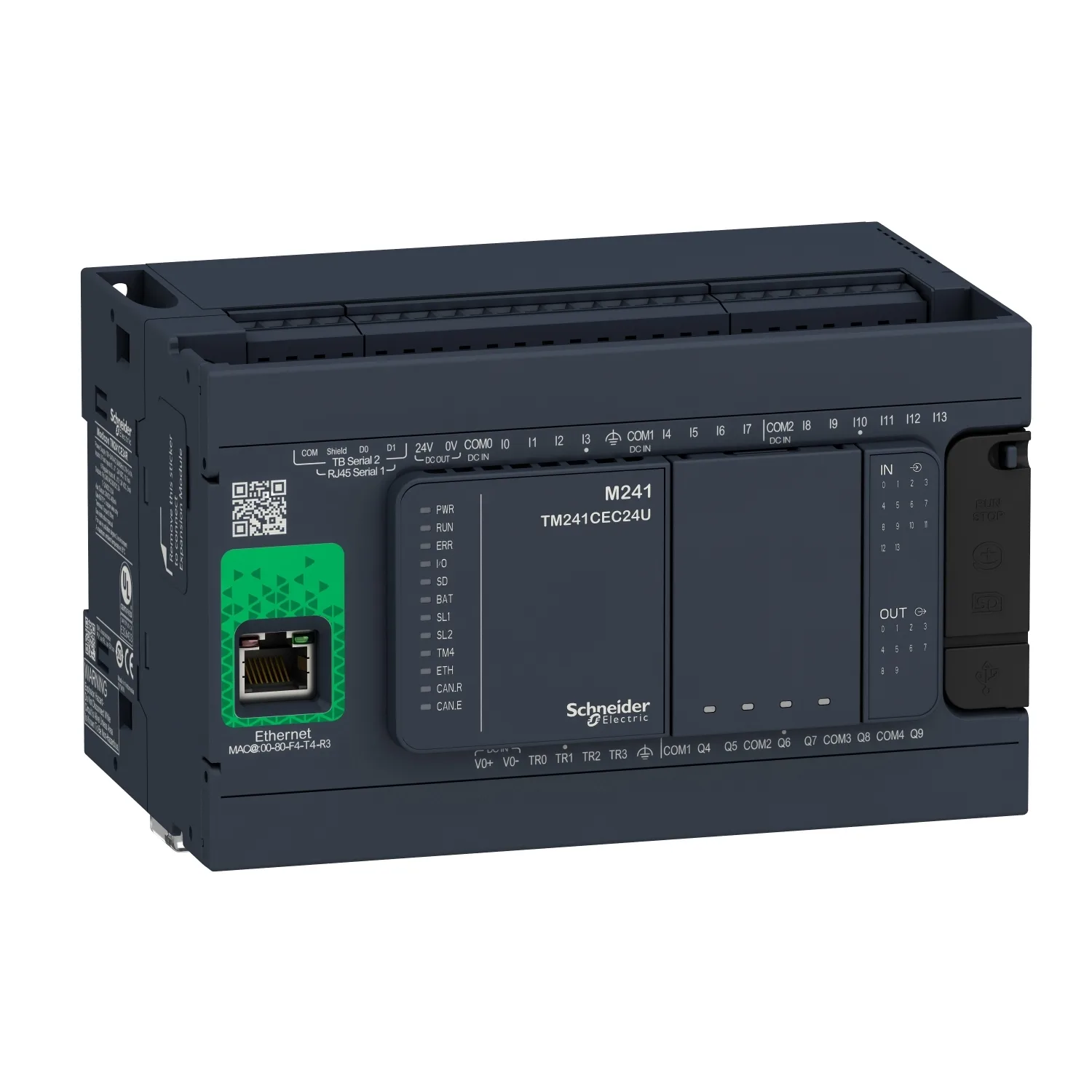 Schneider TM241CE24R - kontrolcü M241 24 GÇ röle Ethernet