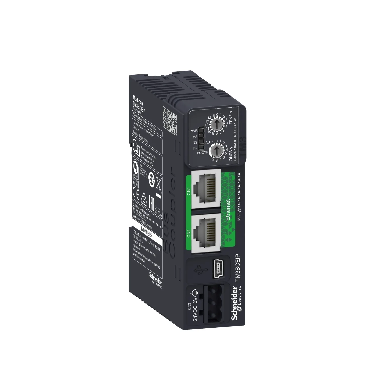 Schneider TM3BCEIP - Buskoppler, Modicon TM3, Ethernet, RJ45 Anschlüsse