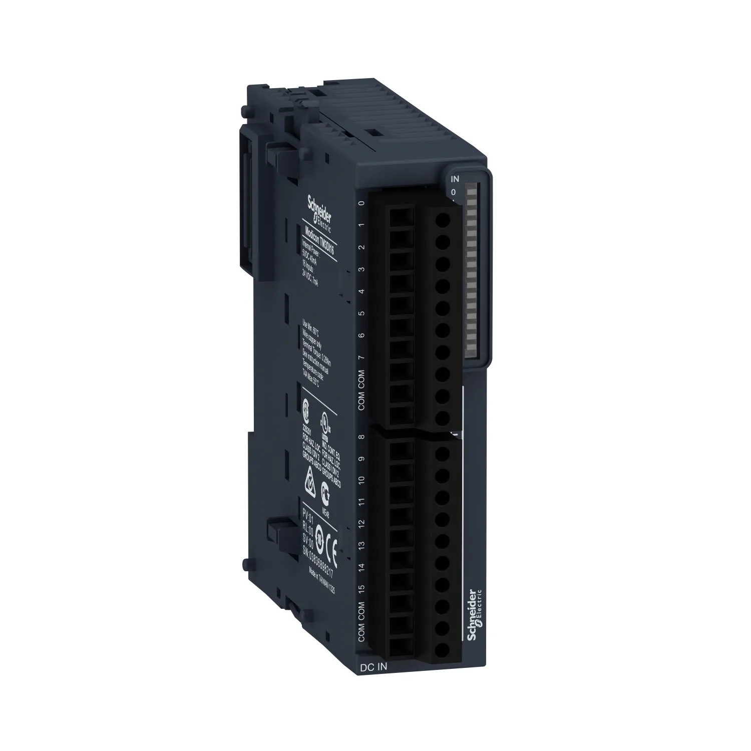 Schneider TM3DI16 - Digitales Eingangsmodul, Modicon TM3, 16 Eingänge, 24 VDC, Schraubklemmen