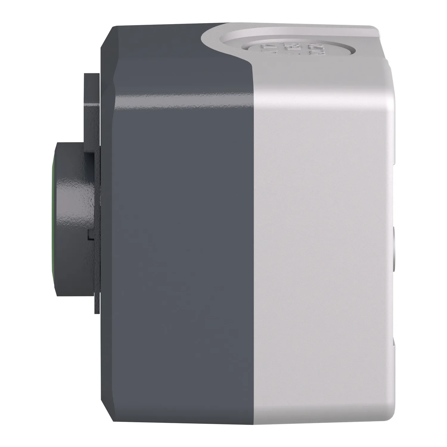 Schneider XALD101H29 - koyu gri istasyon - 1 yeşil gömme buton Ø22 yaylı dönüş 1NO "Başlat" (Start)",