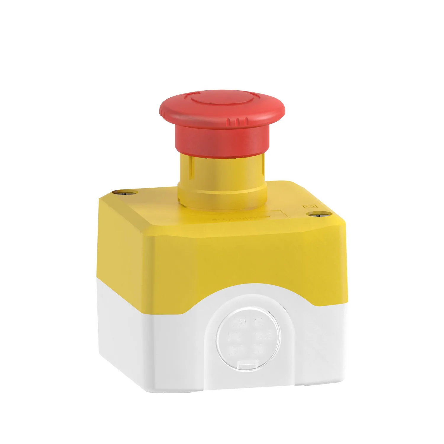 Schneider XALK178 - Harmony XAL - boite jaune arrêt urgence rouge - pousser tourner - 1O - Ø40