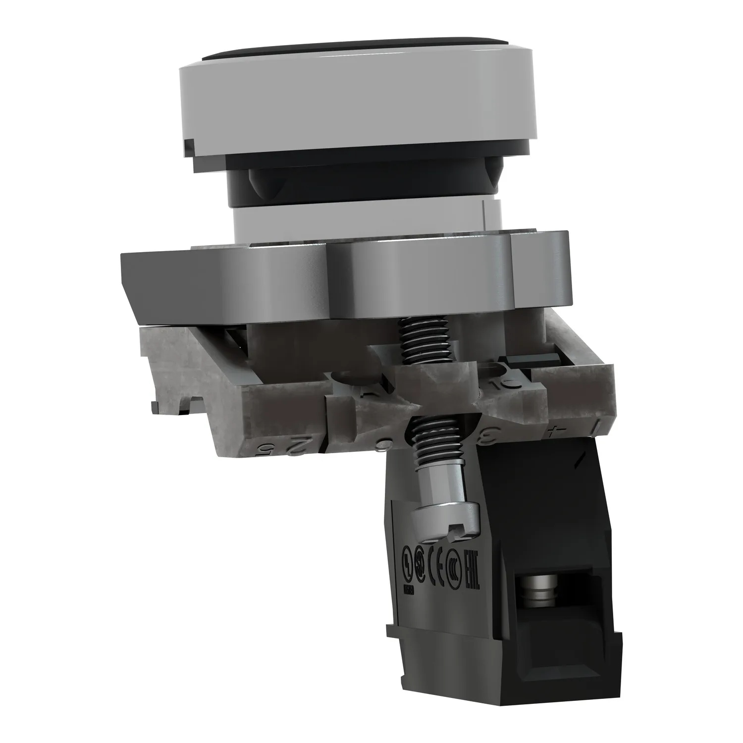 Schalter: Druck; 22mm; Stab.Pos: 1; NO; schwarz; Fehlen; 3A/240VAC - 2