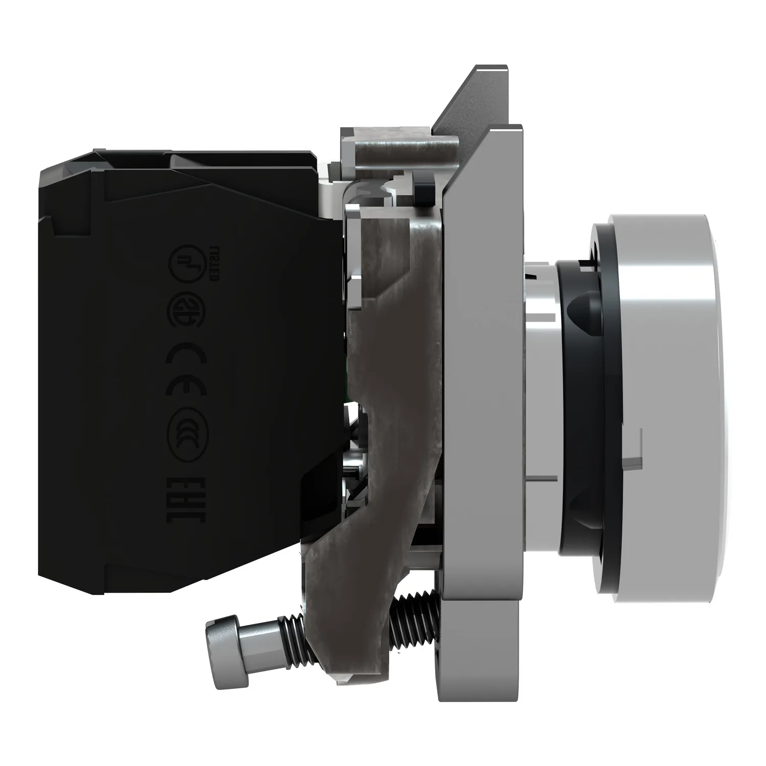 Schalter: Druck; 22mm; NO; flach; Harmony XB4; weiss; Ø22mm - 4