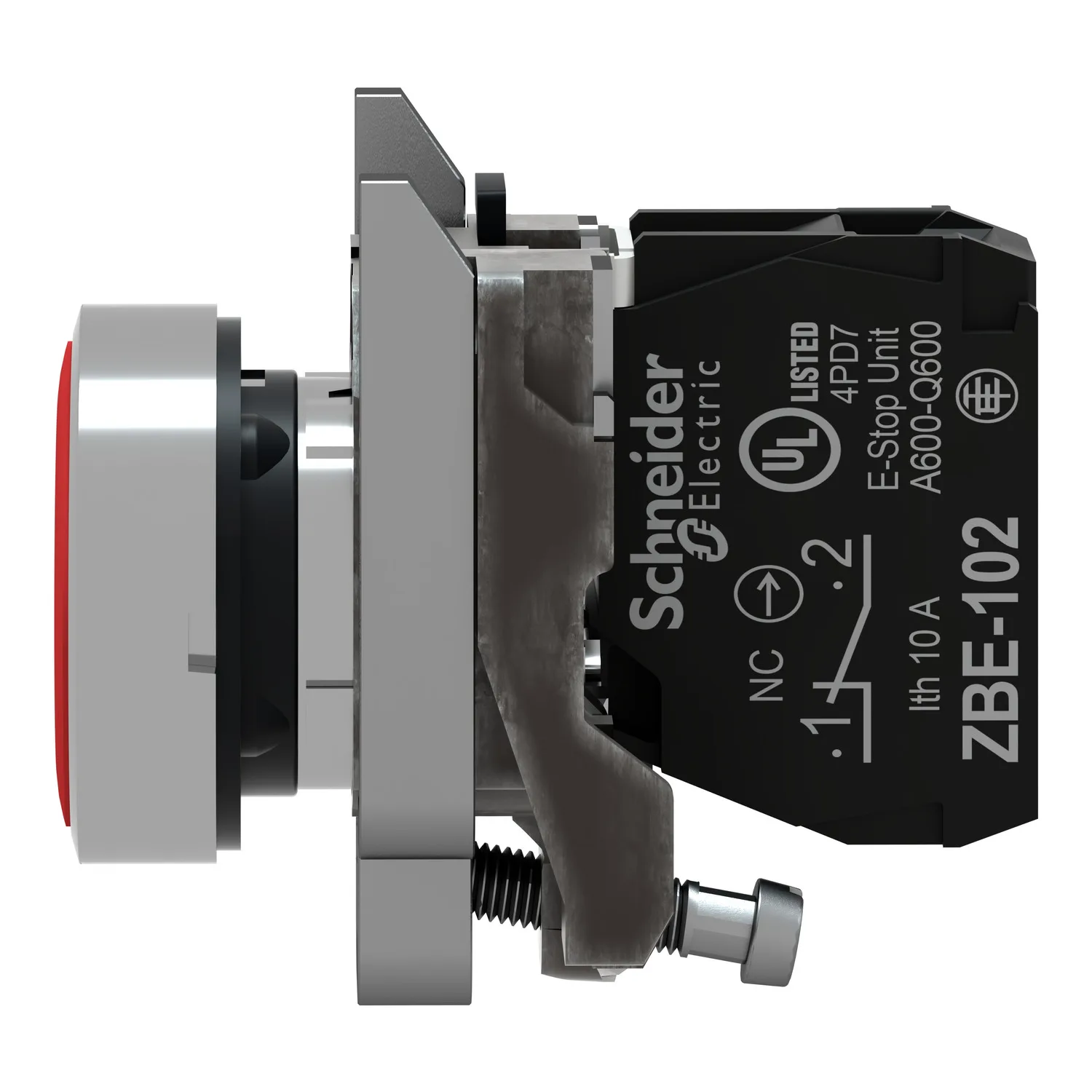 XB4BA42 - Anahtar: basmalı düğme; 22mm; Kalıcı kon., maks: 1; NK; kırmızı; yok; 3A/240VAC - 3