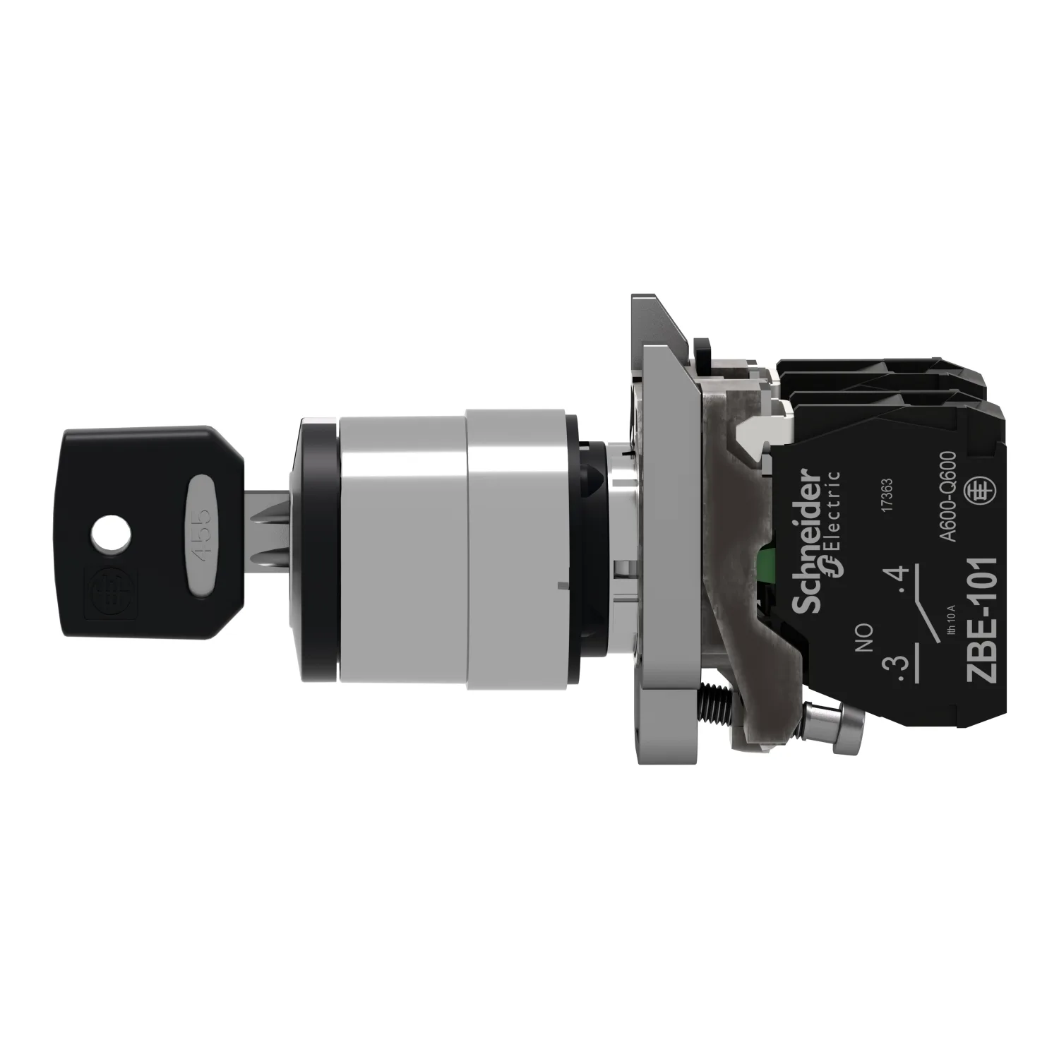XB4BG03 - Anahtarlı komütatör; 22mm; Sabit poz.: 3; NO x2; siyah; yok - 5