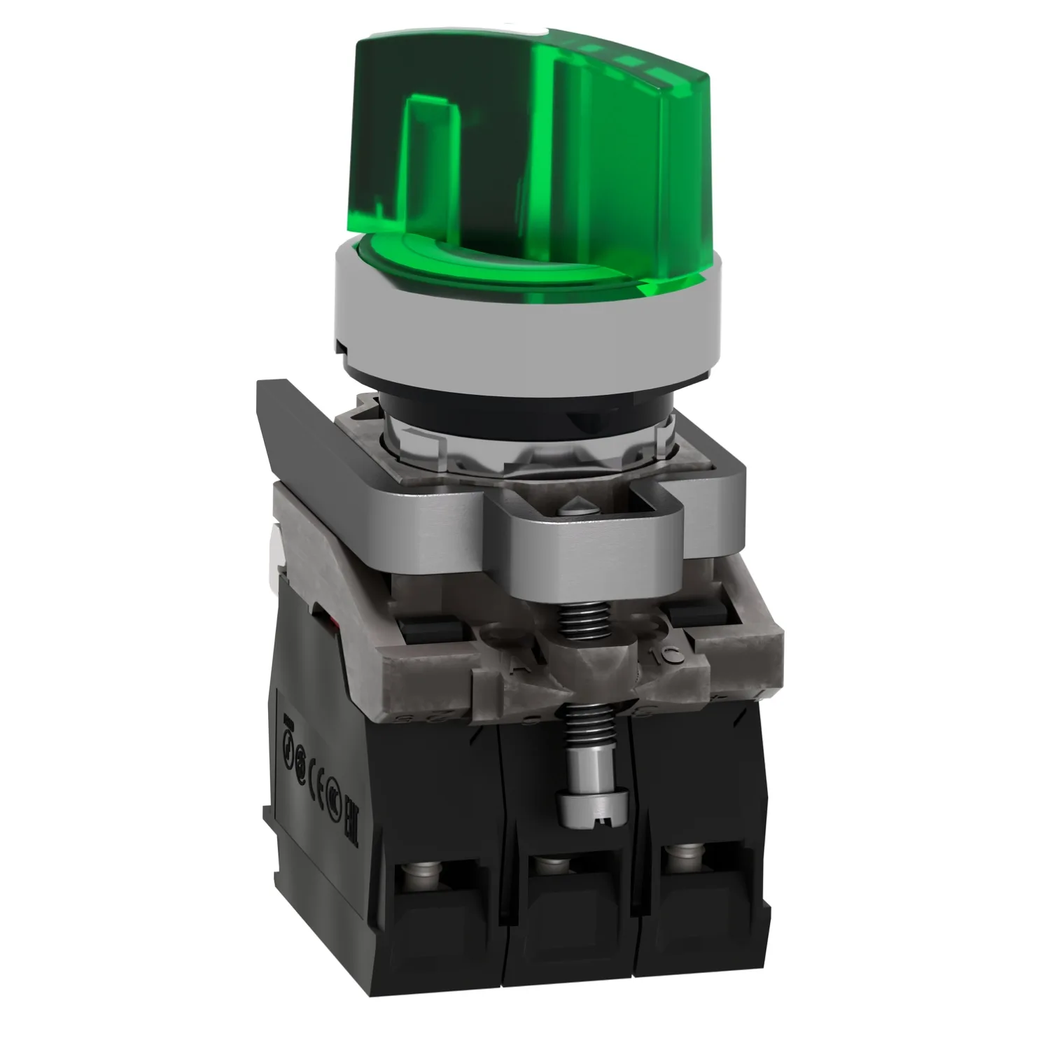 XB4BK123B5 - Anahtar: döner; 22mm; Sabit poz: 2; NK + NA; yeşil; LED; 24V; IP66 - 3