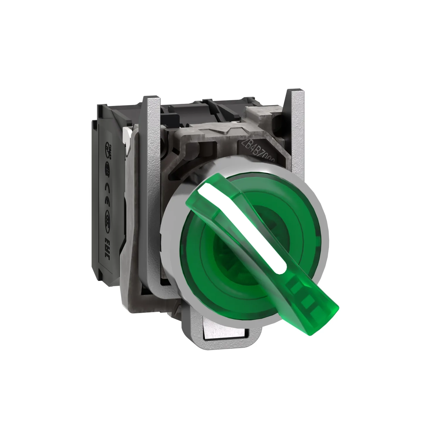 Schneider XB4BK123B5 - Anahtar: döner; 22mm; Sabit poz: 2; NK + NA; yeşil; LED; 24V; IP66