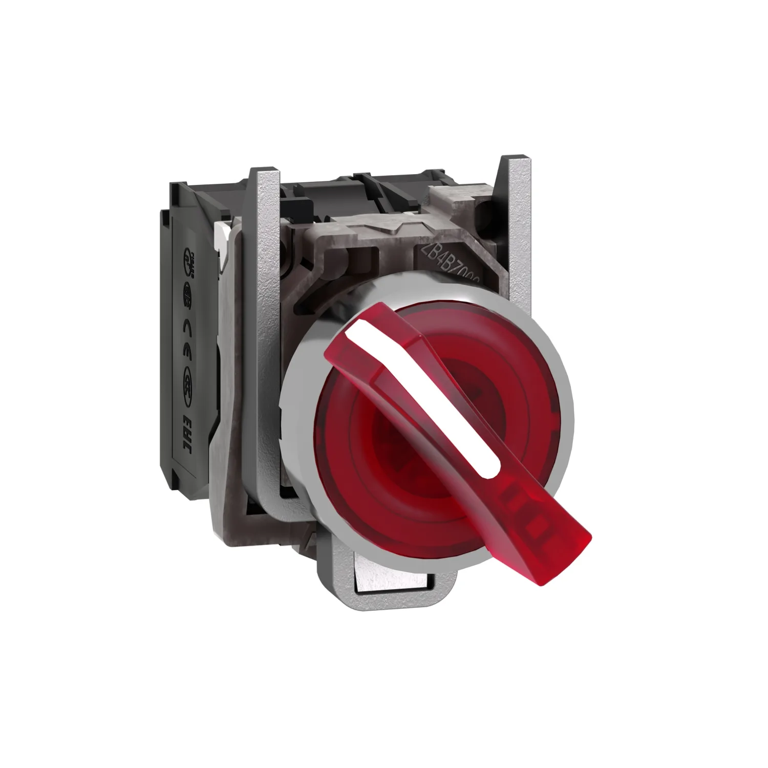 Schneider XB4BK124B5 - Anahtar: döner; 22mm; Sabit poz: 2; NK + NA; kırmızı; LED; 24V; IP66