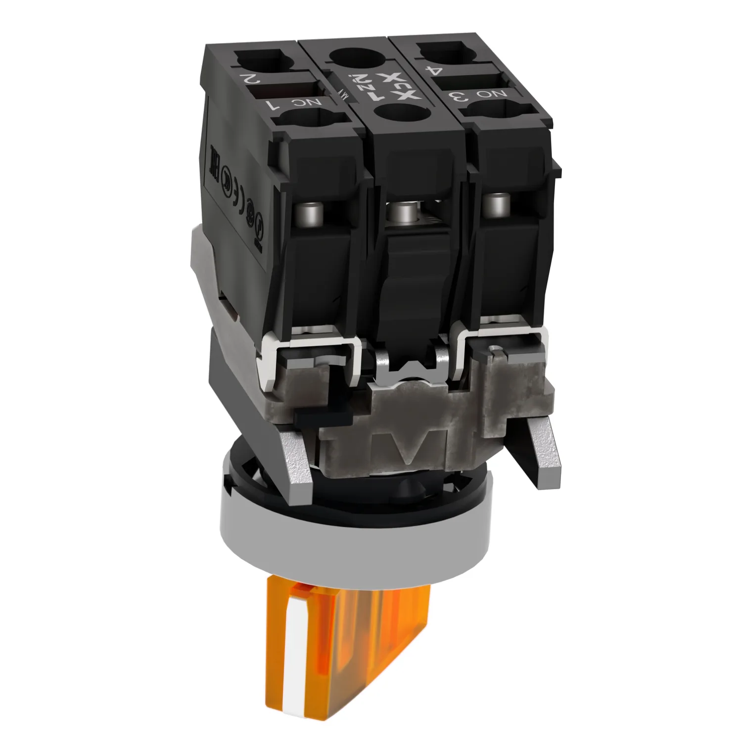 XB4BK125B5 - Şalter: döner; 22mm; Sabit poz: 2; NC + NO; turuncu; LED; 24V; IP66 - 4