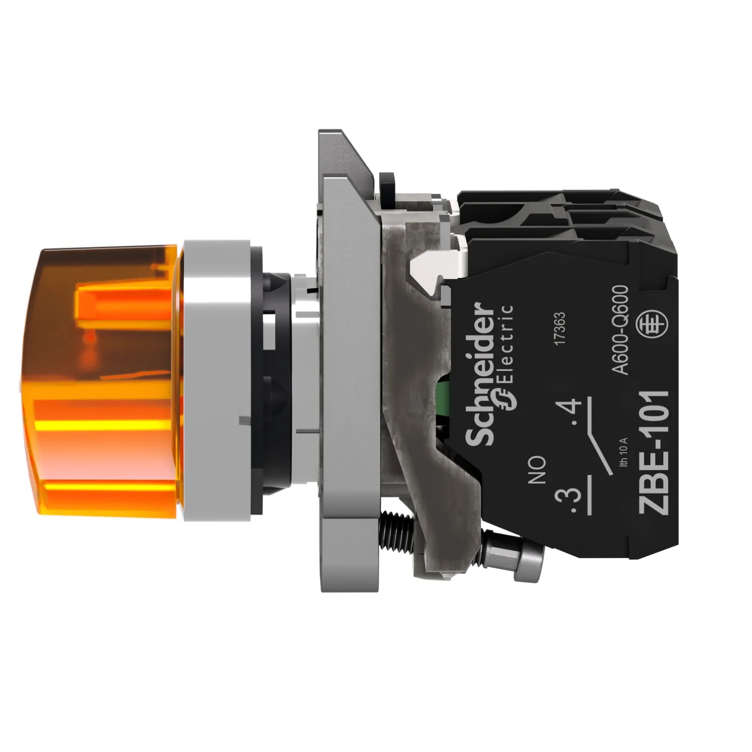 XB4BK125B5 - Şalter: döner; 22mm; Sabit poz: 2; NC + NO; turuncu; LED; 24V; IP66 - 5