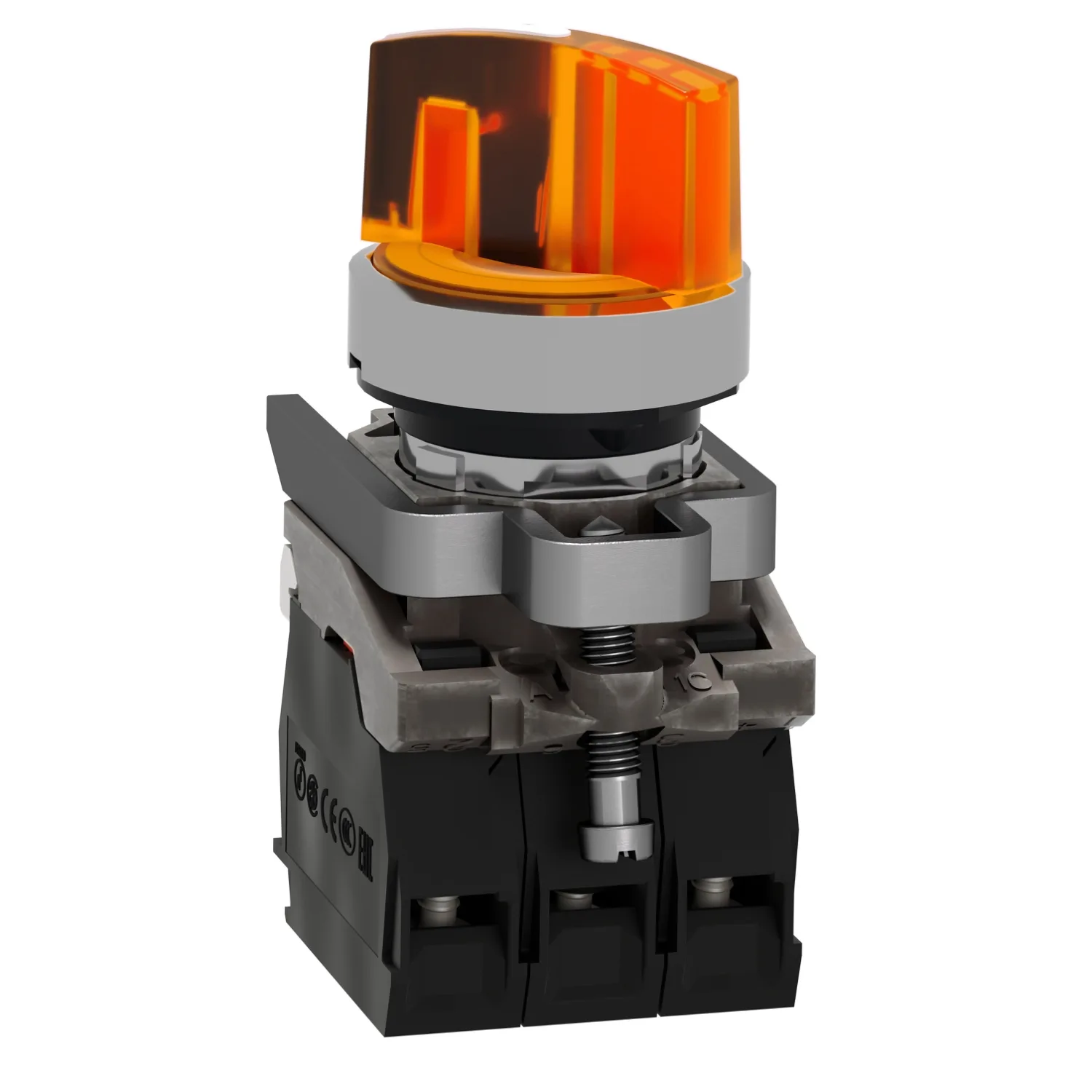 XB4BK125B5 - Şalter: döner; 22mm; Sabit poz: 2; NC + NO; turuncu; LED; 24V; IP66 - 6
