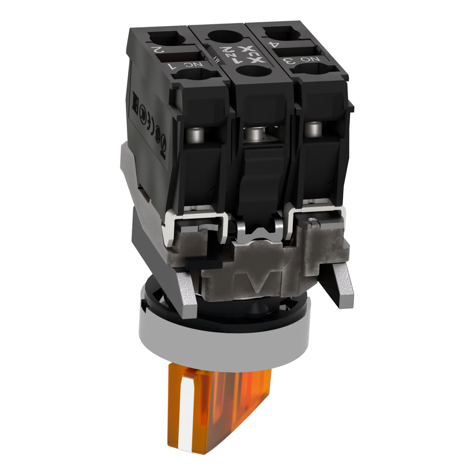 XB4BK125M5 - Şalter: döner; 22mm; Sabit poz: 2; NC + NO; turuncu; LED; 230V; IP66 - 2