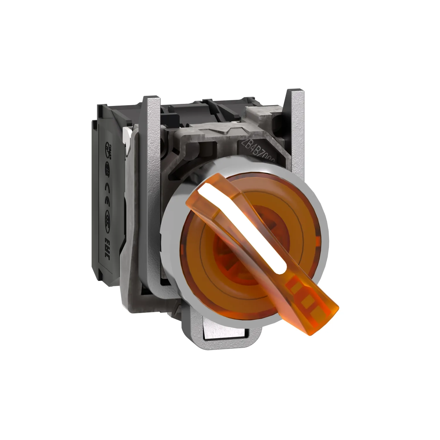 Schneider XB4BK125M5 - Şalter: döner; 22mm; Sabit poz: 2; NC + NO; turuncu; LED; 230V; IP66