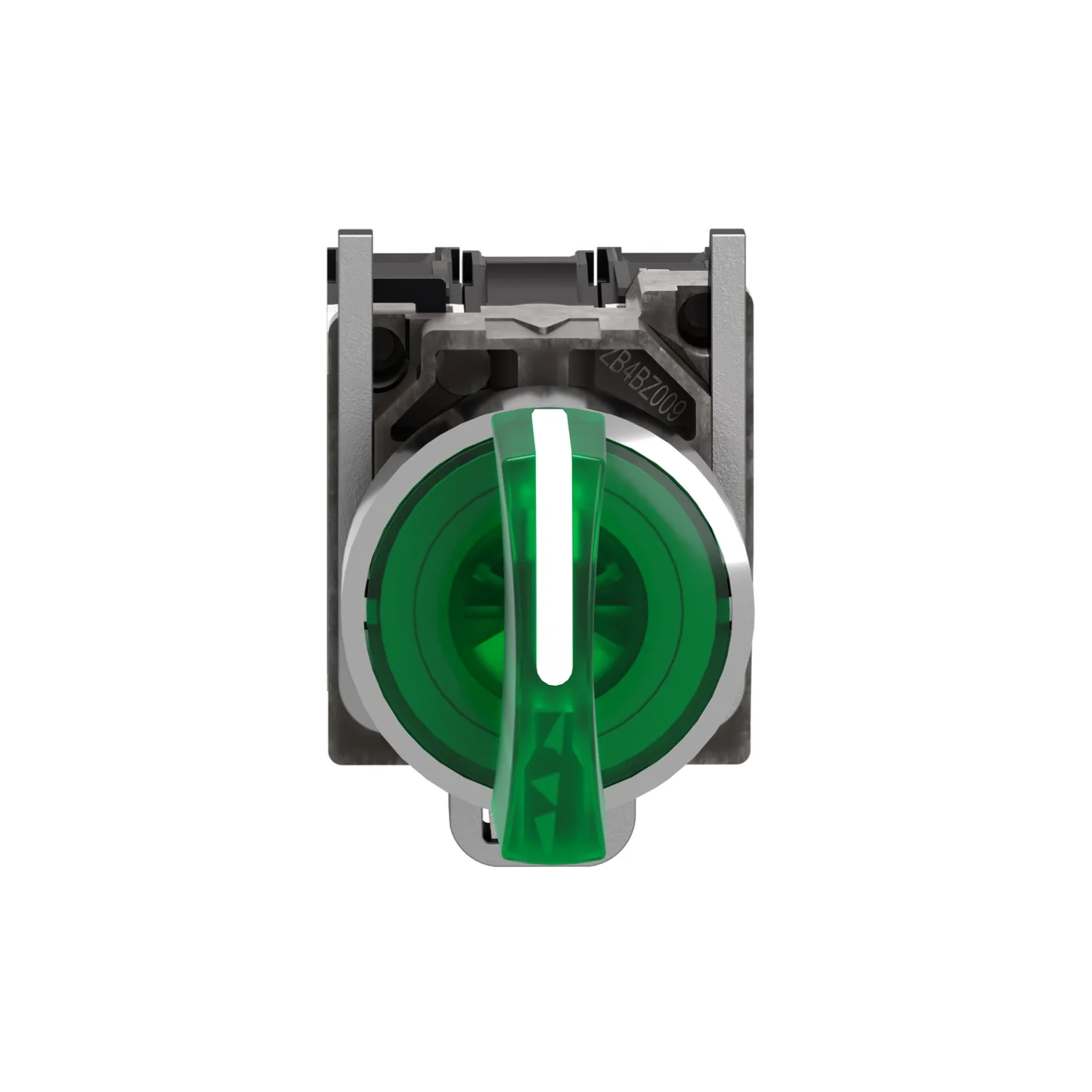 Schalter: Dreh-; 22mm; Stab.Pos: 3; NC + NO; grün; LED; 24V; IP66 - 4